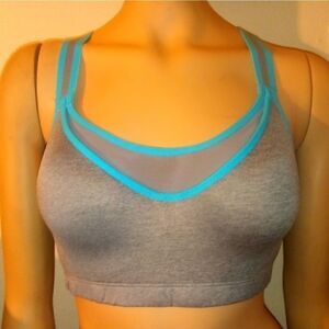 Danskin 36B gray and blue padded sports bra